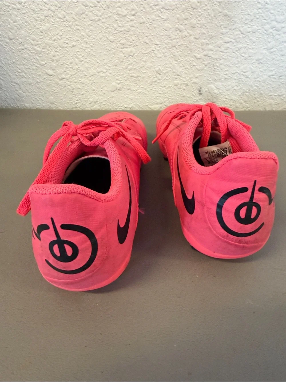 Nike Pink Tiempo Soccer Cleats with Black Swoosh